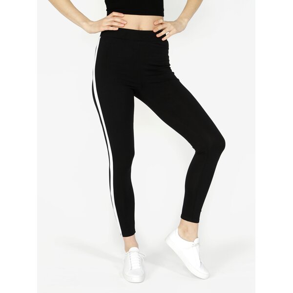 Colanti sport negri cu dunga alba Miss Selfridge
