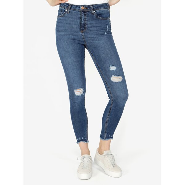 Blugi albastri super skinny cu aspect uzat Miss Selfridge
