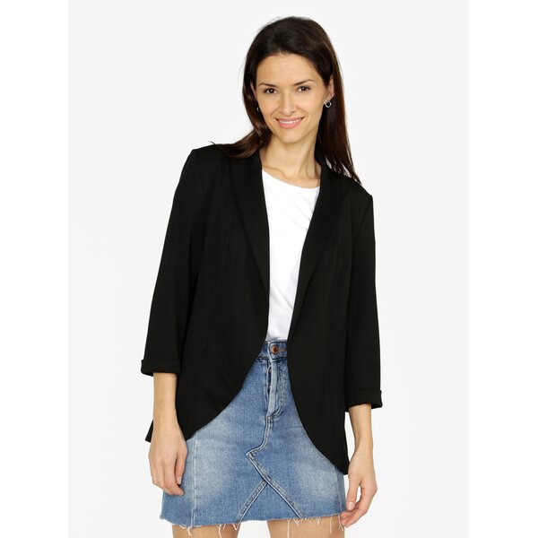 Sacou negru cu maneci 3/4 si terminatii rotunjite - VERO MODA Katey