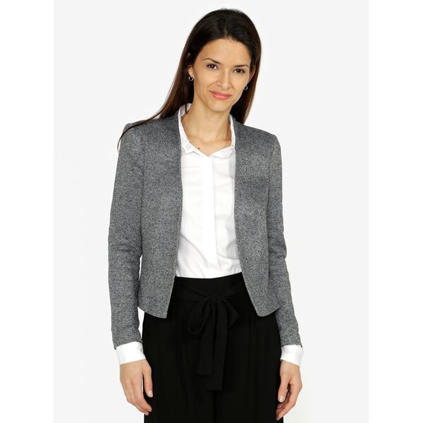 Sacou scurt gri melanj fara guler - VERO MODA Victoria
