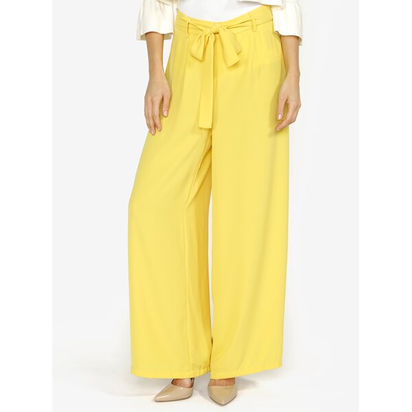 Pantaloni culottes galbeni cu cordon in talie VERO MODA Mita