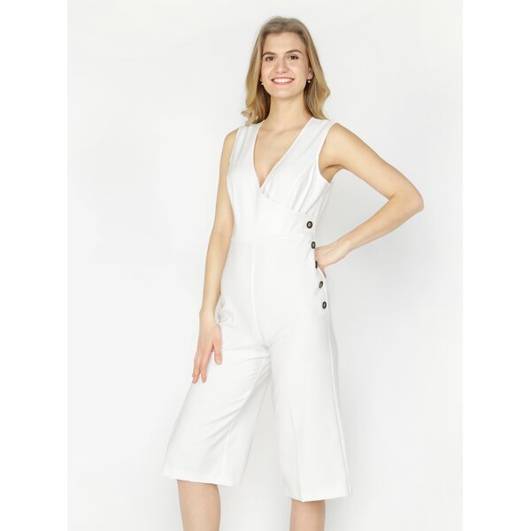 Salopeta alba cu nasturi Miss Selfridge Petites