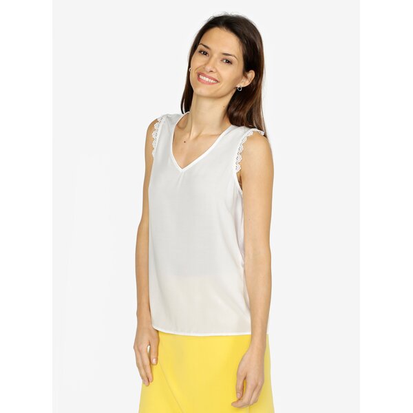 Top crem cu aplicatii brodate - VERO MODA Lacey
