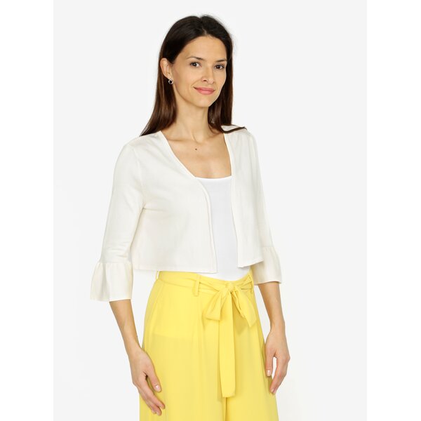 Cardigan crem cu volane la maneci VERO MODA Frilli