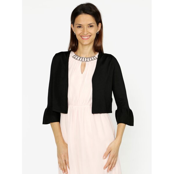 Cardigan negru cu volane la maneci VERO MODA Frilli