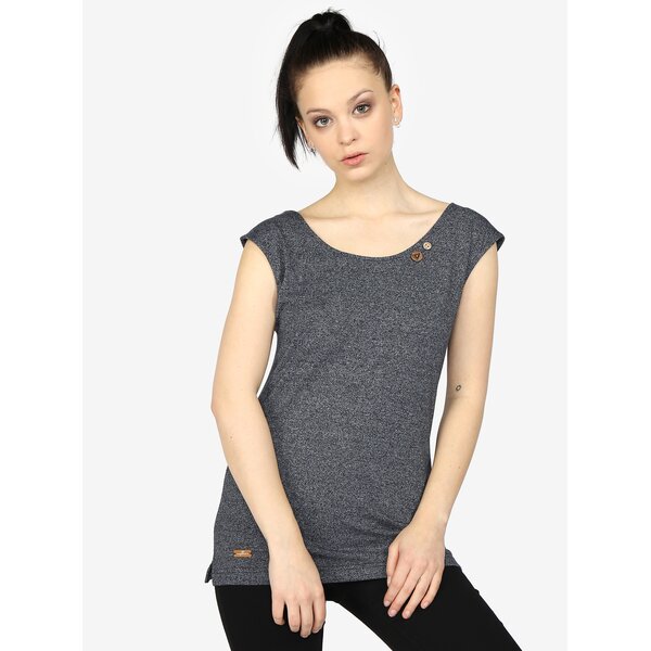 Tricou bleumarin melanj cu bretele incrucisate la spate - Ragwear Sofia