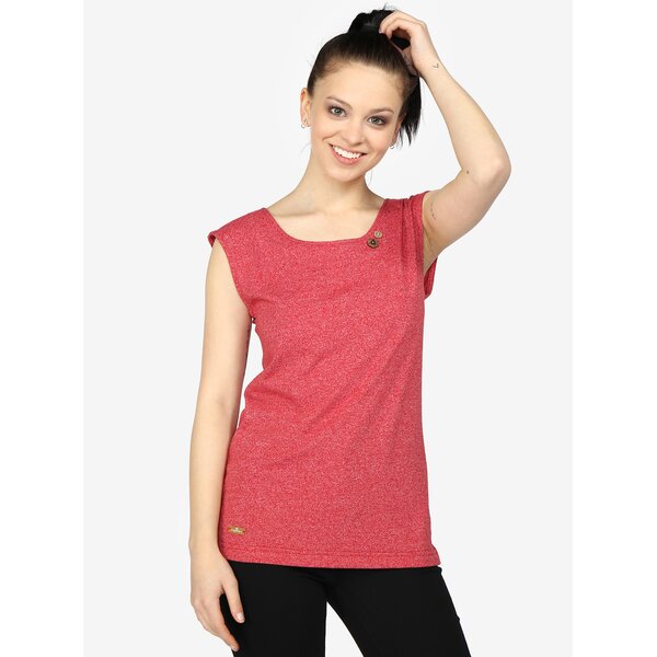 Tricou rosu melanj cu bretele incrucisate la spate - Ragwear Sofia