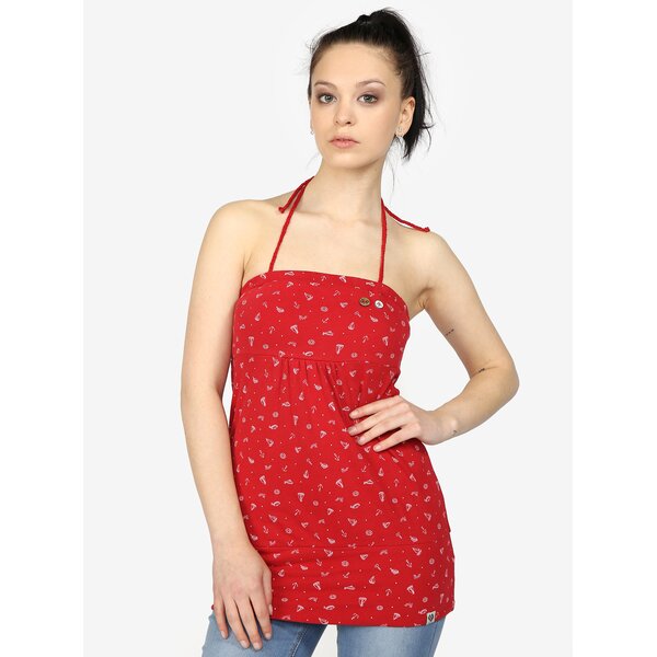 Top halter rosu cu print marinaresc - Ragwear Shortie