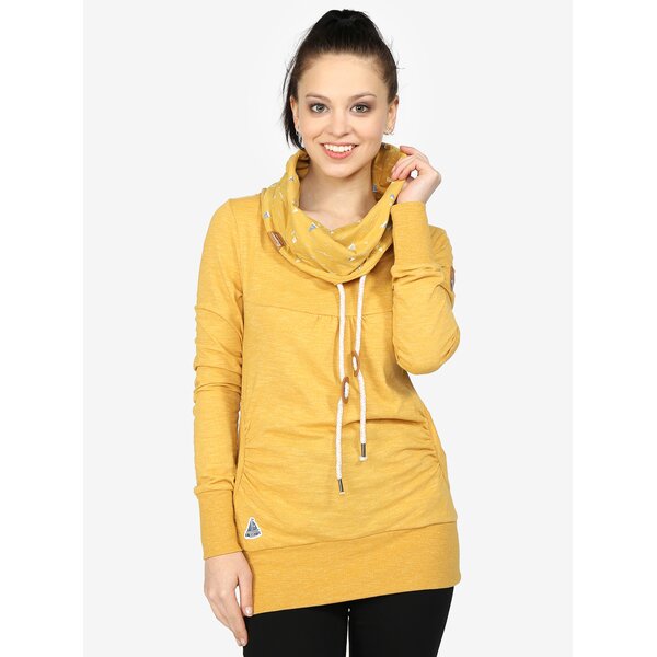 Bluza sport galbena cu guler si print pentru femei - Ragwear Chenay