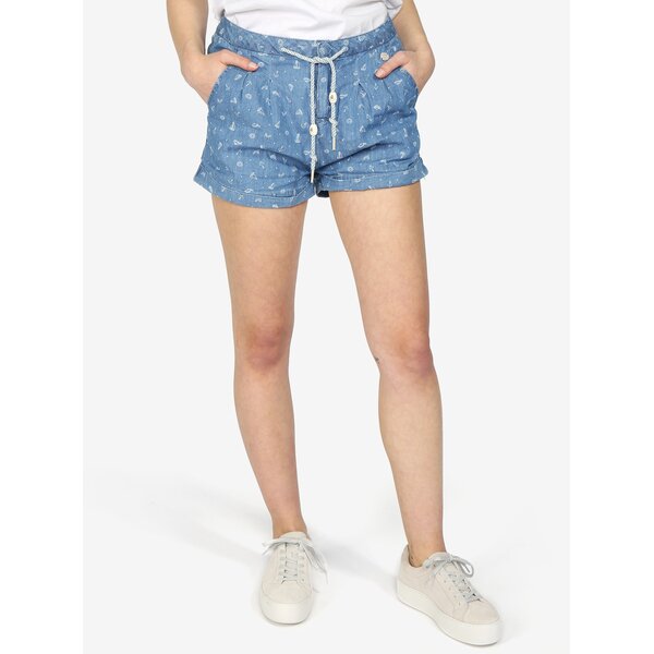 Pantaloni scurti bleu cu print marinaresc pentru femei - Ragwear
