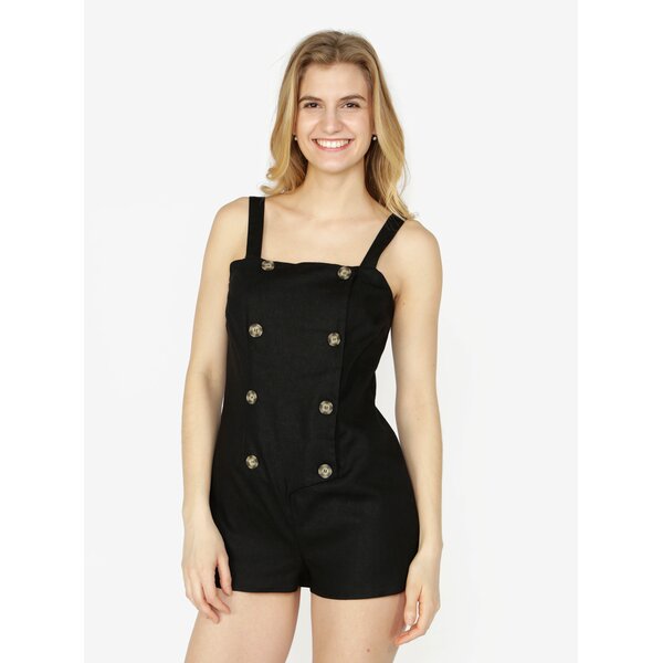 Salopeta scurta neagra cu nasturi Miss Selfridge Petites