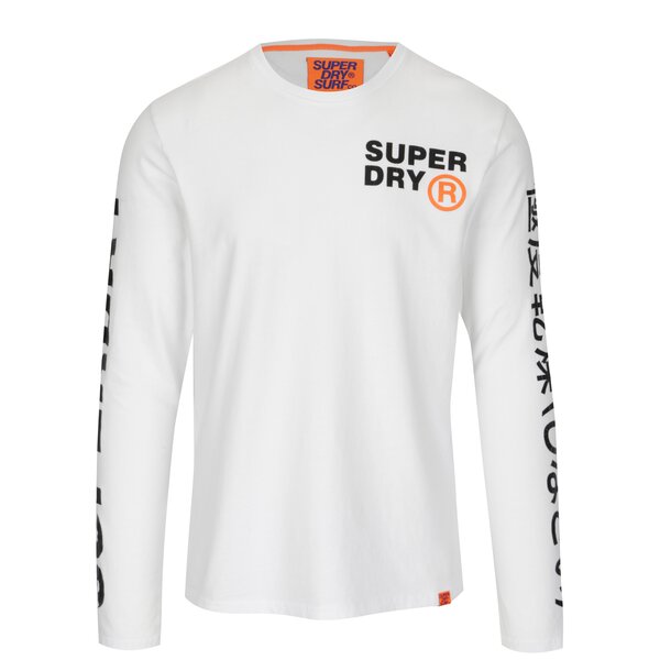 Bluza alba din bumbac cu print pentru barbati - Superdry