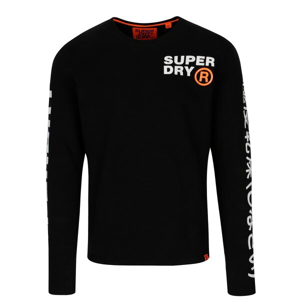 Bluza neagra din bumbac cu print pentru barbati - Superdry