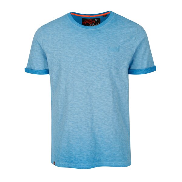 Tricou albastru melanj cu logo brodat pentru barbati - Superdry