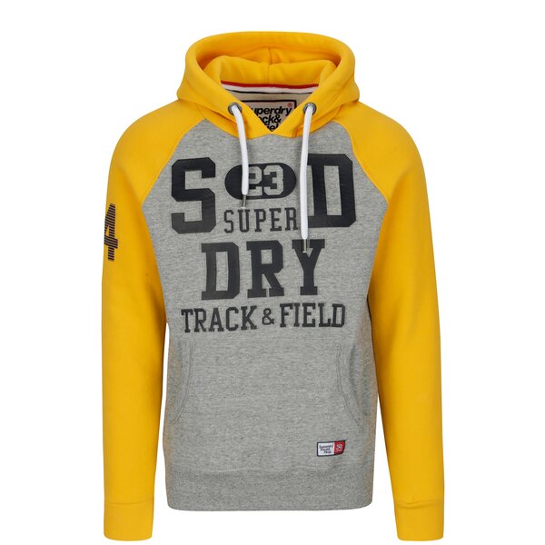 Hanorac cu maneci raglan gri & galben pentru barbati - Superdry