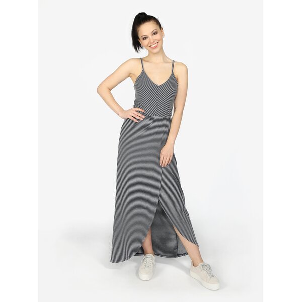 Rochie maxi gri inchis in dungi Superdry