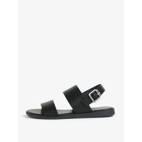 Sandale negre din piele naturala cu barete - Pieces Penelope