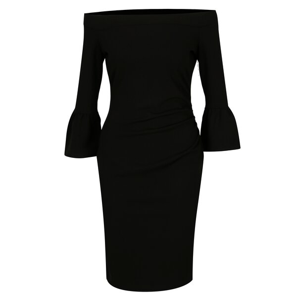 Rochie neagra cu maneci clopot si umeri expusi Dorothy Perkins