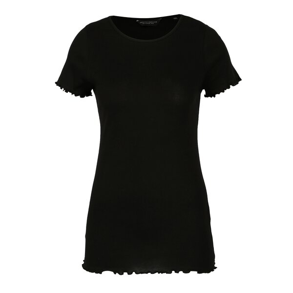 Tricou negru cu terminatii ondulate - Dorothy Perkins