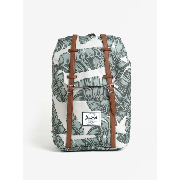 Rucsac bej cu print si compartiment pentru laptop - Herschel Retreat 19,5 l
