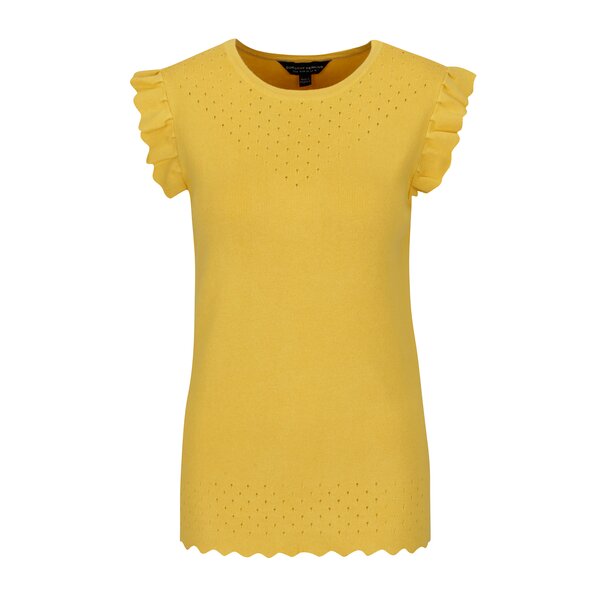 Bluza galbena tricotata cu terminatie ondulata - Dorothy Perkins
