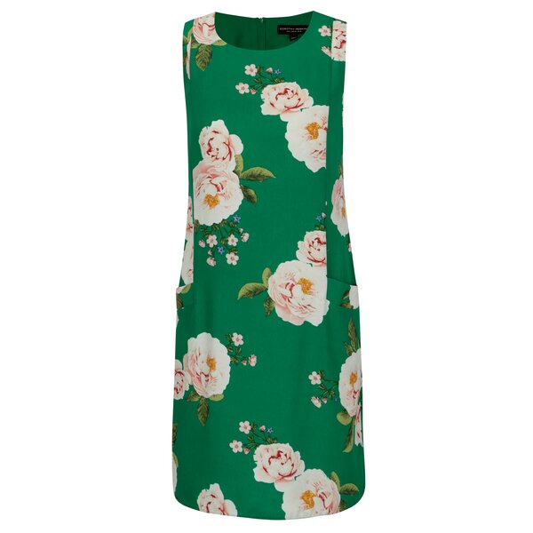 Rochie verde fara maneci cu print floral - Dorothy Perkins