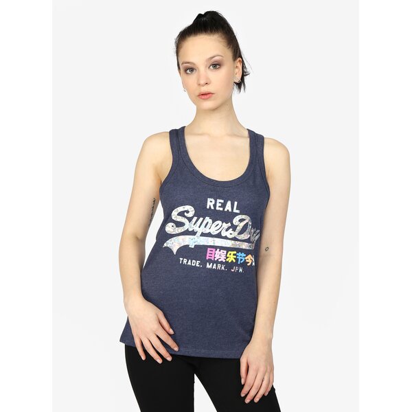 Top bleumarin cu print holografic - Superdry