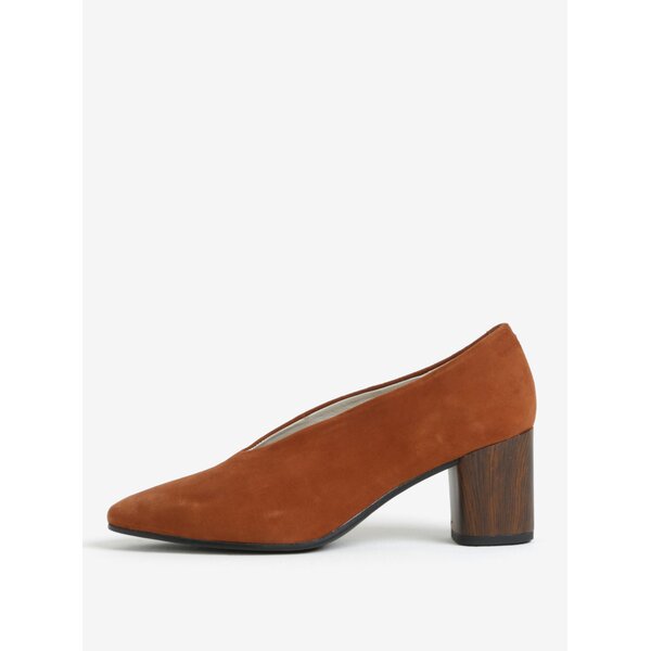 Pantofi maro retro din piele naturala intoarsa - Vagabond Eve