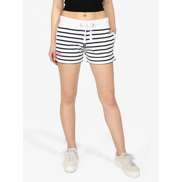 Pantaloni scurti cu dungi alb & negru - Superdry