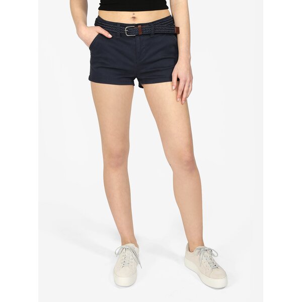 Pantaloni scurti bleumarin din denim cu curea in talie - Superdry