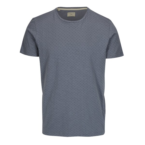 Tricou albastru din bumbac organic cu print discret - Selected Homme Kris