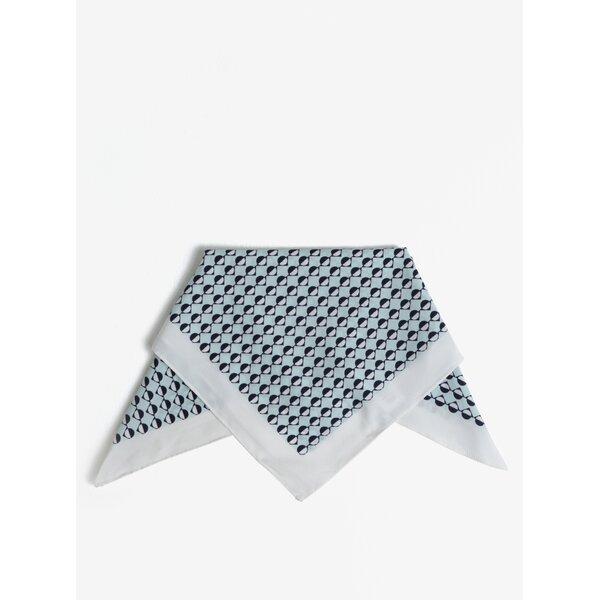 Esarfa bleu cu print geometric Pieces Nomani