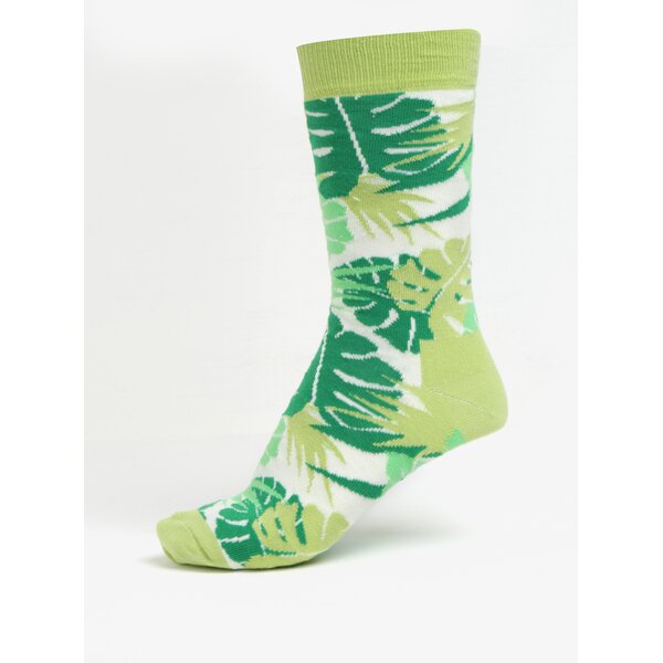 Sosete verzi cu model floral pentru femei - Happy Socks Jungle