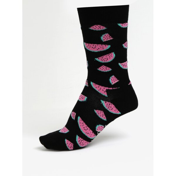 Sosete negre unisex cu model - Happy Socks Watermelon