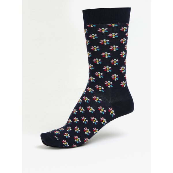 Sosete bleumarin cu model floral pentru femei - Happy Socks Mini Flower