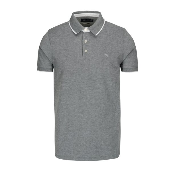 Tricou polo gri cu model discret - Jack & Jones Paulos