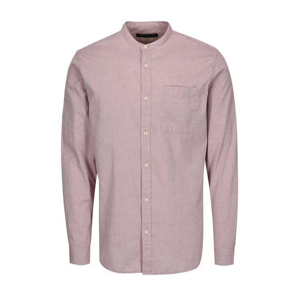 Camasa slim fit roz pal cu guler tunica - Jack & Jones Kevin