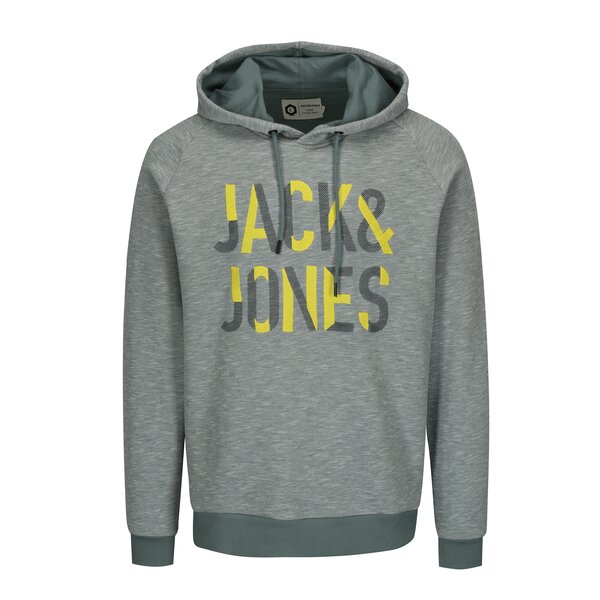 Hanorac verde melanj cu logo brodat - Jack & Jones Caden