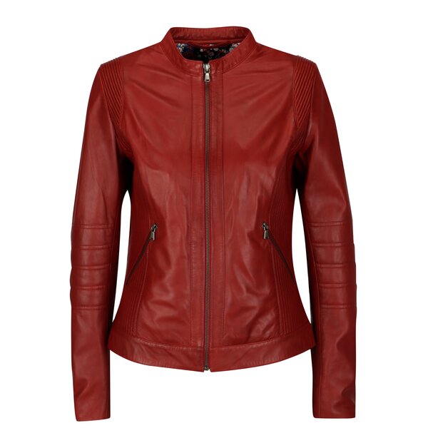 Jacheta biker rosie pentru femei - KARA Bawle