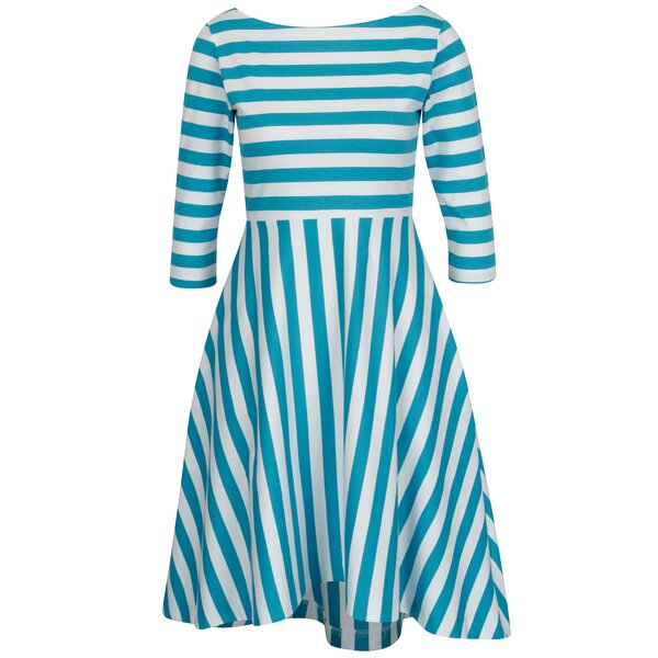 Rochie alb&albastru Miestni cu model în dungi