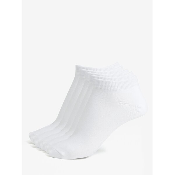 Set de 5 perechi de sosete scurte albe - Jack & Jones Dongo