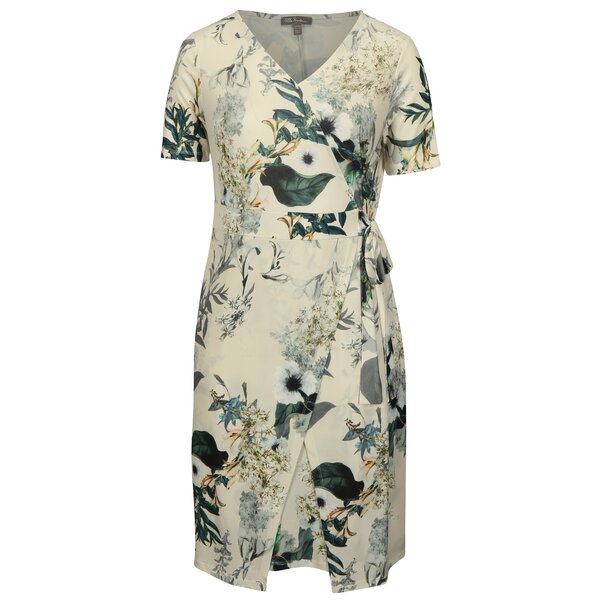 Rochie suprapusa crem cu print floral Ulla Popken