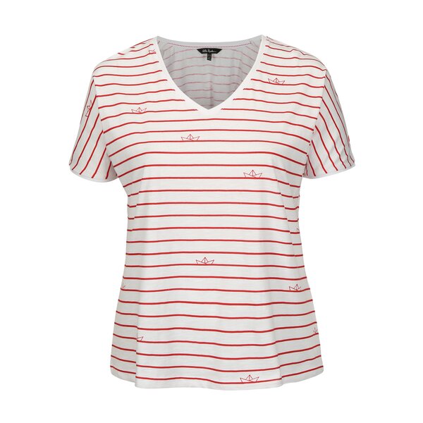 Tricou alb&rosu in dungi Ulla Popken