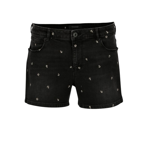 Pantaloni scurti din denim cu ancore brodate discret - Scotch & Soda
