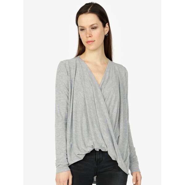 Bluza oversized gri deschis cu drapaje - VERO MODA Luna