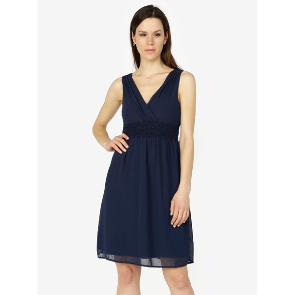 Rochie bleumarin cu decolteu in V suprapus - VERO MODA Mira