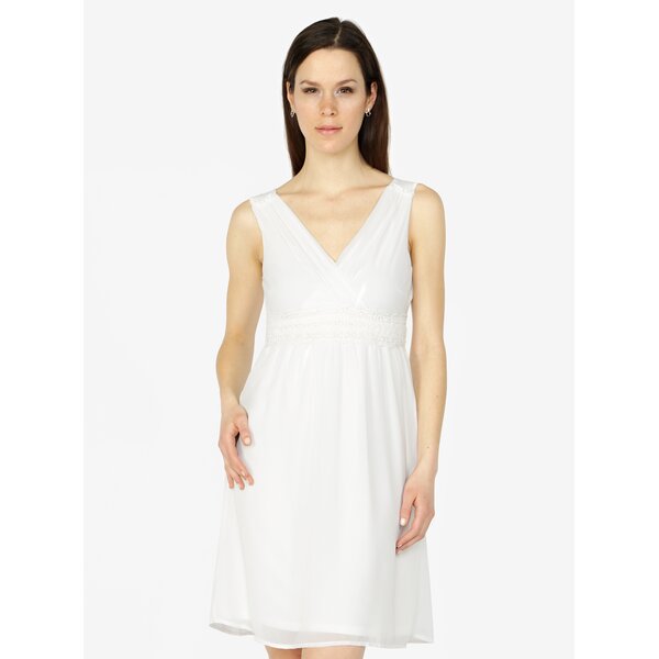 Rochie crem cu decolteu in V suprapus - VERO MODA Mira