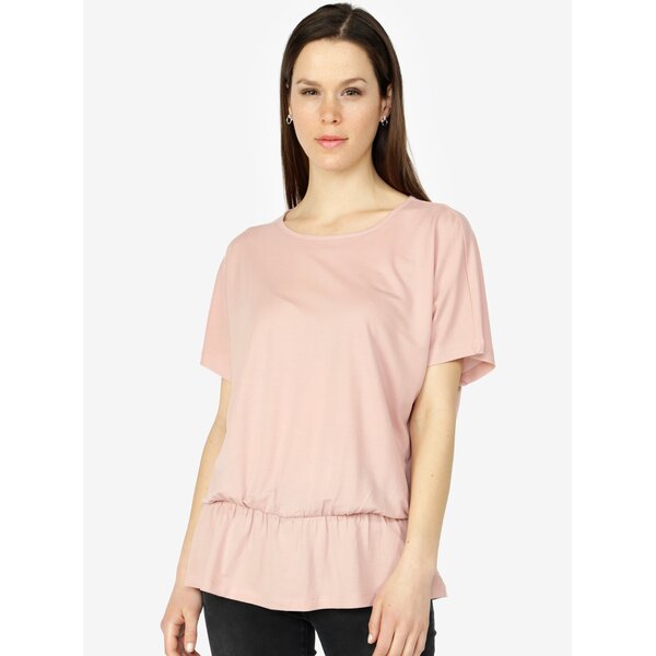 Tricou oversized roz deschis cu elastic la talie - VERO MODA Costa