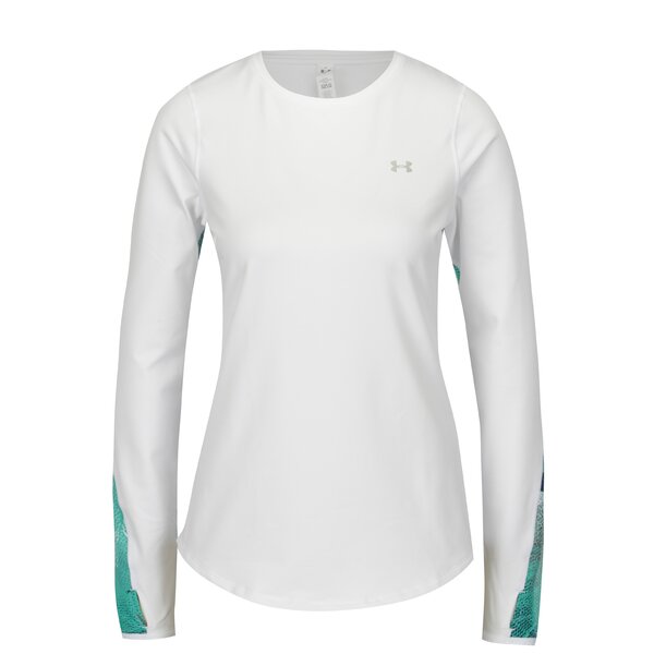Bluza alba cu print pe maneci pentru femei Under Armour ColdGear