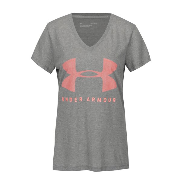 Tricou sport gri melanj cu print pentru femei Under Armour Siro Graphic